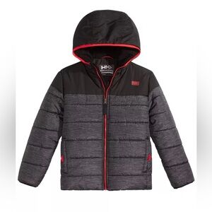 Kids Black and Gray Puffer Jacket